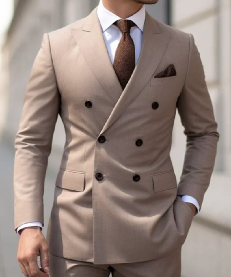 Formal Blazer With Pointed Lapels Slim Fit 2 Piece Jacket Pants